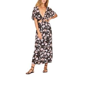 Amuse Society Black Printed Floral Dress